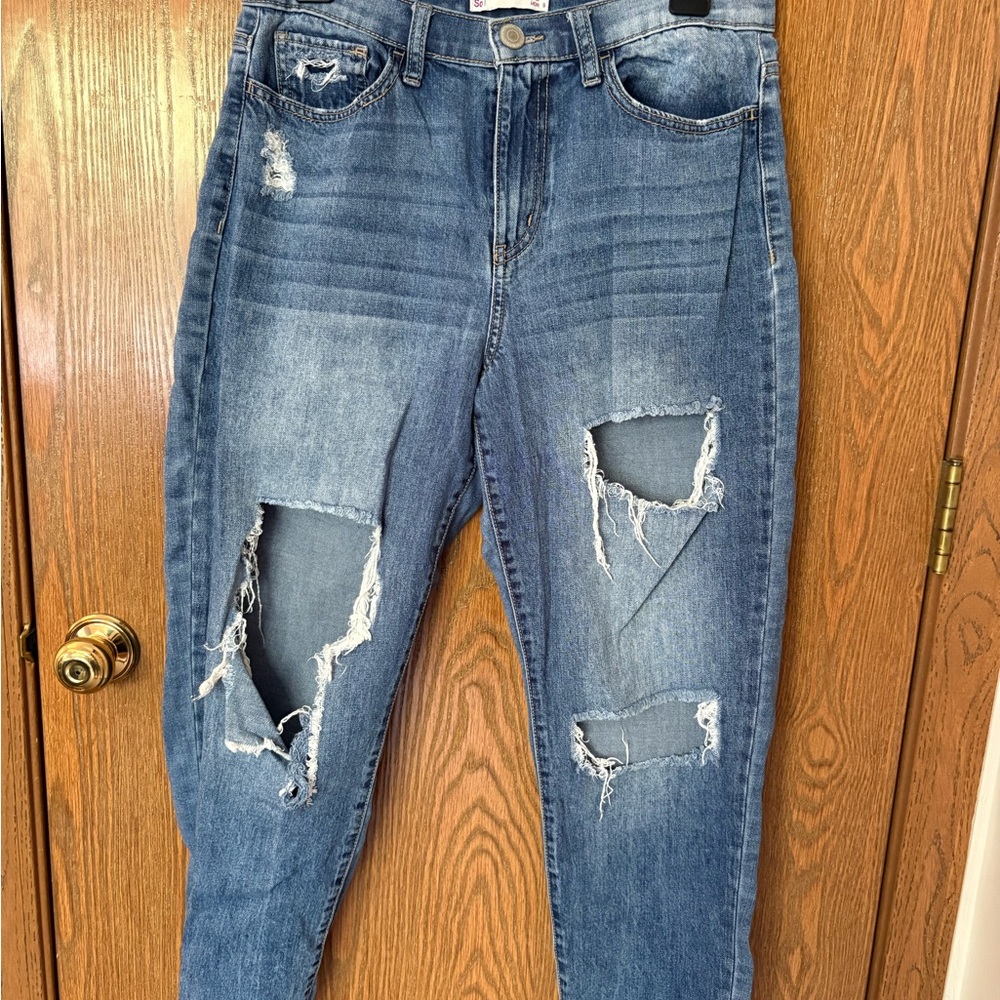 Casual Distressed Boyfriend Jeans